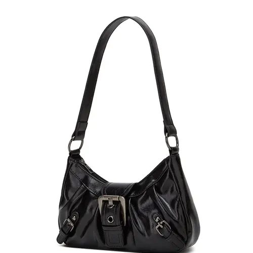 Y2K Style Wax Texture Crossbody Bag, Streetwear Essential, Versatile Single Shoulder Bag, Casual Crossbody, Casual Shoulder Purse, Perfect for Trendy, Millennial Fashion Accessory, Crossbody Purse Handbags, Fashionable Crossbody Bag