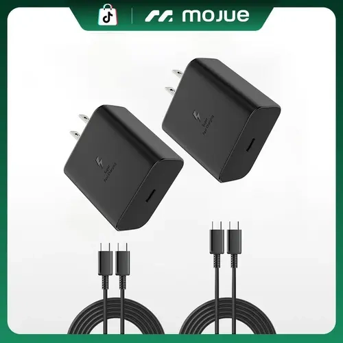 45W USB C Fast Charger Block Super Fast Charging PD 3.0 2-Pack with 6.6FT USB-C Cable for Samsung Galaxy S26 S25 S24 S23 S22 S21 Ultra Plus, Android & iPhone 16 15 Pro Max, Type C Devices