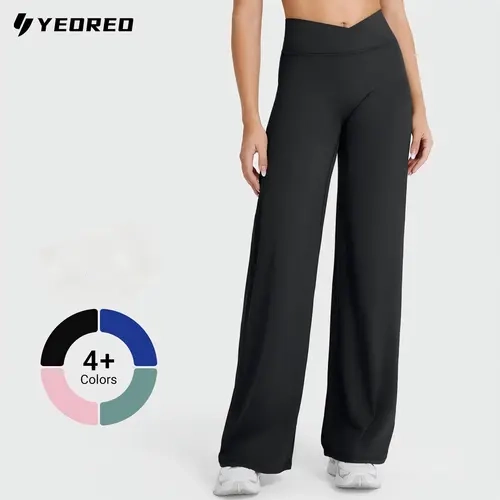 YEOREO Women's High Waists Leggings - V-Waist Straight Leg, Cloud-Soft, No Front Seam, Quick-Dry 20% Spandex Stretchy Comfy Sports Bottoms, Gym Workout Sportswear, Gym Exercise Activewear, Yoga Pants for Women