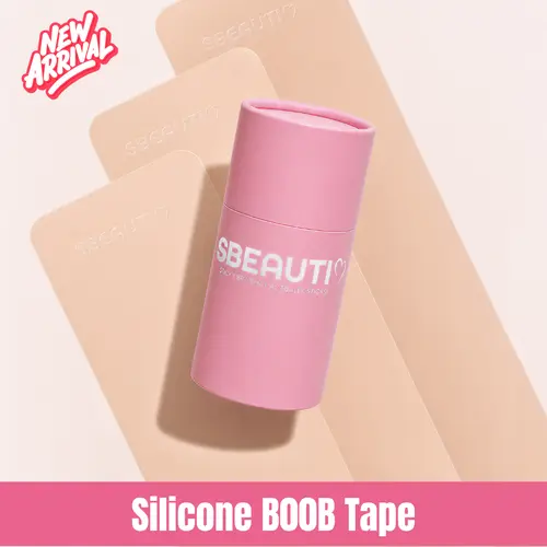 Sbeauti Reusable Silicone Boob Tape for Women - Derm-Tested Underwear Accessory, Pre-Cut Strips Bra Tape, Waterproof, Sweatproof, Anti Sag, Second-Skin Seamless Invisible Curve, Buildable for Plus Size, Hand-Wash Strapless for Womens Dresses