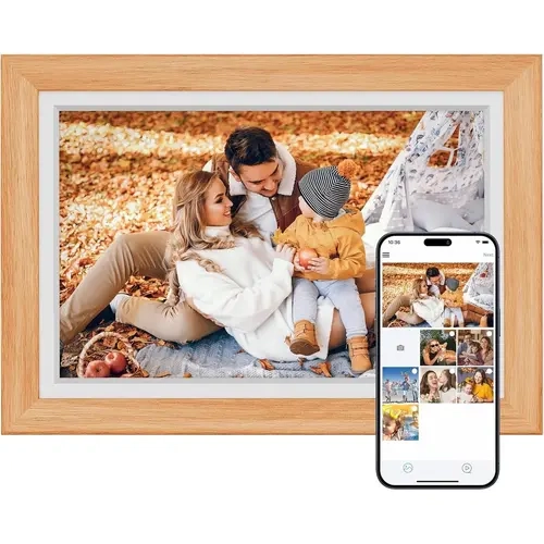 Frameo 10.1 Inch Cloud Digital Photo Frame - HD 1280x800 IPS LCD Touchscreen HD Display, Auto Rotate, 32GB Storage, SD Card Slot, Wall Mount Compatible, WiFi Setup, Photo-Video Sharing, Landscape Support, Customized Sleep Mode, Ideal Gift for All Ages