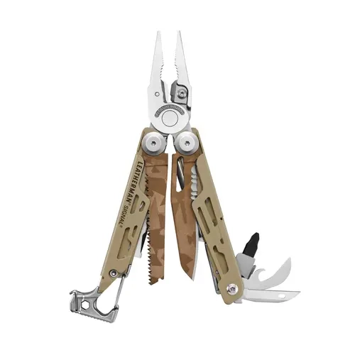LEATHERMAN Signal® Portable Multitool - Outdoor Tool Accessories with Cerakote Blade, Glow-In-Dark Parts, Rugged Camo Pattern, Bronze Stitch Sheath, Exclusive Design Limited Edition Sandstorm (Tools & Hardware)