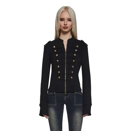 Military Parade Twill Jacket - Black