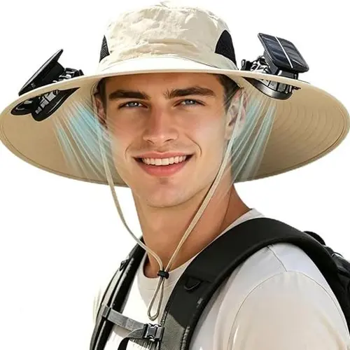 2026 New Solar Fan Outdoor Fishing Hat-Solar Sun Protection Sun Hat with Fan Solar Fan Hat Dual Power Supply Fan Outdoor Fan,summerwins
