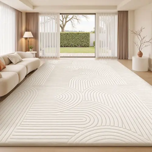 FAMVAL Non-Slip Jacquard Geometric Area Rug - Dense Soft Pile Contemporary Decorative Indoor Home Decor Rug for Living Room Gift Idea, Contemporary Decorative Rug