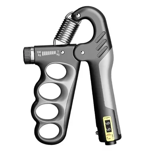 Hand Grip Strengthener – Adjustable Gripper, Finger Exerciser & Forearm Trainer for Rehab & Fitness Resistance & Gaming & Musician Hand Gripper Extension- Gray