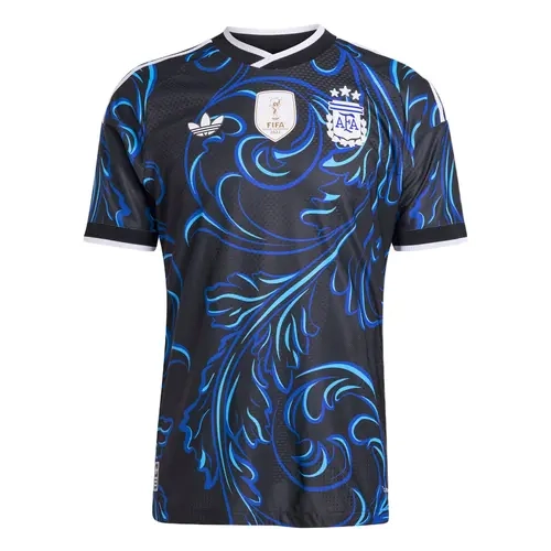Adidas 2026 WC Argentina Away Authentic Unisex Messi Edition Soccer Jersey - Black/Lucid Blue/Blue Burst, Lightweight Spandex Away Kit, Breathable Professional Top, Jerseys for Soccer, Runs Small, Size S