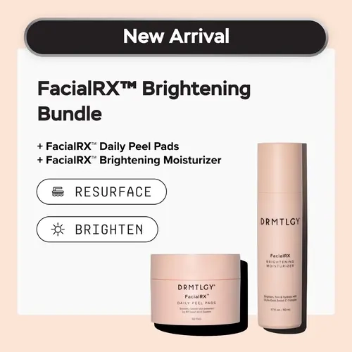 FacialRX Brightening Bundle: Brightening Moisturizer and Daily Peel Pads with Vitamin C, Glutathione, Mandelic Acid, and Lactic Acid. Brightens Tone, Refines Texture, and Gently Exfoliates