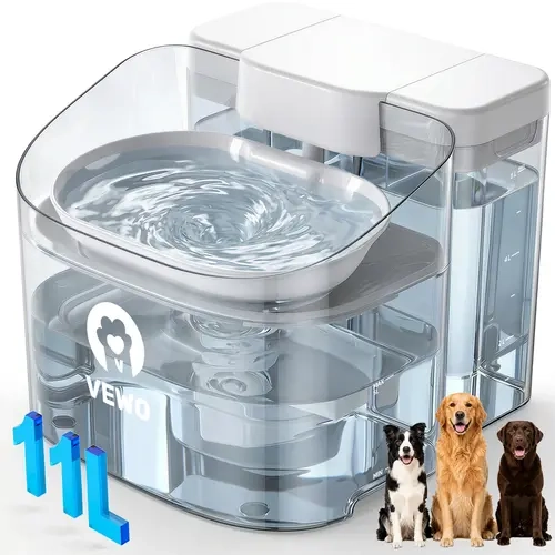 VEWO 11L Large Dog Water Fountain, Single Unit Pet Feeding Supply for Dogs