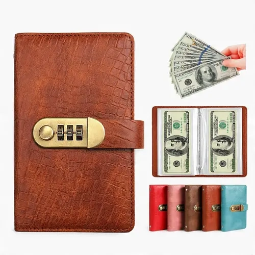 Lockable A6 Compact Portable Lightweight Mini Binder Accounting Notebook - 50 Sheets/100 Pages, Built-in Lock, Budget Tracker, Expense Tracking, Savings Planning, On-the-Go Office Stationery