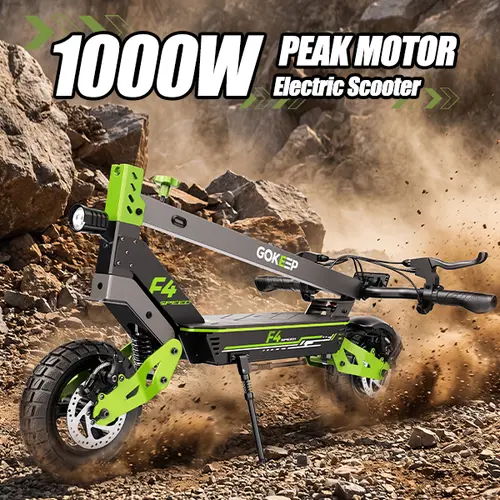 Adult Commuting Electric Scooter - 1000W Peak Motor, 20 MPH High Speed, 34 Mi Range, 10-Inch Tires, Foldable Steel Frame, Compact Fold, Dual Disc Brakes, NFC Smart Lock, Height Adjustable, 12 Months Warranty, Folding Motorized Scooter