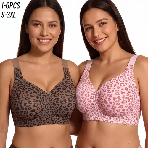 6/5/4/3/2/1 PCS Women Comfortable Push Up Bras Wireless Seamless Full Coverage Jelly Bra Buttery Soft Everyday Tshirt Bra Convertible Bra