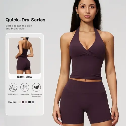 Cross-Border Yoga Set, Sporty Fitness, Women Workout Clothes, Seamless Design, Butt-Lifting Seam, Dual-Layer Waistband, Two-Piece Yoga Set