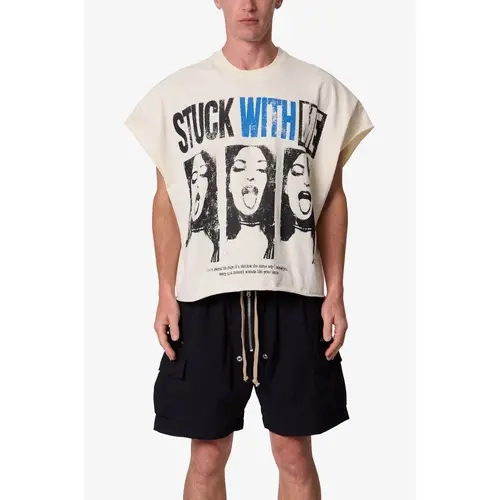mnml Stuck With Me Cut Off Tee - Off White