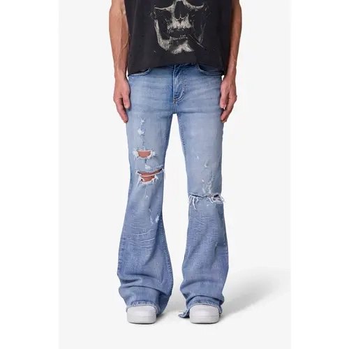 mnml Distressed Super Flare Denim - Blue