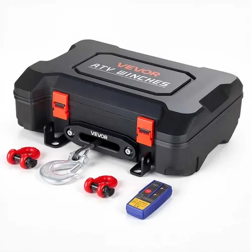 【toolupgrade】VEVOR Portable 12V DC Electric Winch (3500lbs/4500lbs/6000lbs) with Synthetic Rope, Wireless/Wired Remotes+Straps, Aluminum Alloy Frame, IP55 Rated, Box-Style Recovery Kit with Fairlead Guide, Clevis Hook for ATV UTV Off-Road Pulling