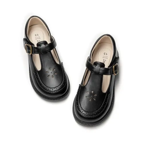 DREAM PAIRS Toddler Little Girl's Round Toe Mary Jane Dress Flats - 1 Pair, 4-5Y, Hook & Loop, Self-Dress Design, Arch Support, Play Grip, All-Day Comfort for School Uniform
