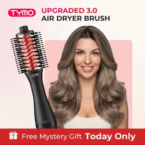 TYMO Upgraded 3.0 AIR Dryer Brush - Plug Powered Hair Tool for Smooth, Voluminous, Anti-Frizz Blowouts, 70.87in Dorm Essential Unisex Single Item Hair Tool