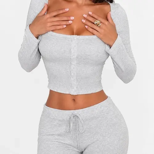 Tournesol Women's Knit Cardigan Set, Button Front Long Sleeve Cardigan & Wide Leg Pants 2 Piece Outfit, Womenswear, Suits 031