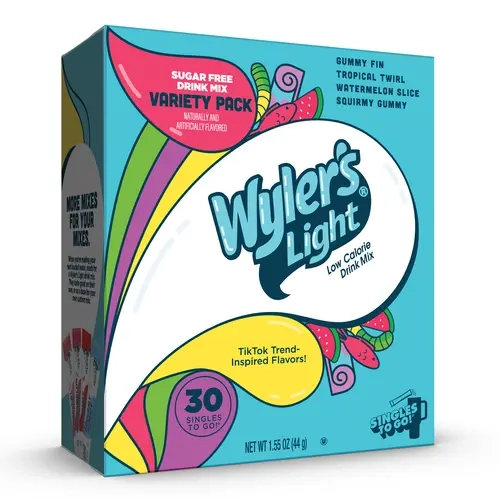 Wyler’s Light Low Sugar Gummy Candies Variety Pack, 30-Count Viral Snacks and Candy with Sweet Flavor Hydration Powder Drink Mix Sticks & Packets