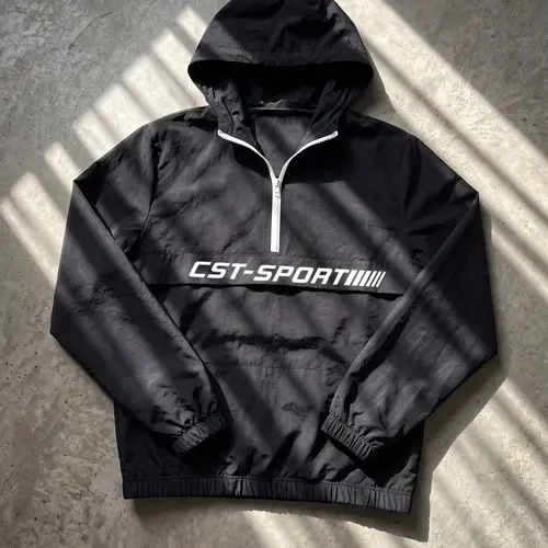 Men's Half-Zip Hoodie for Spring and Fall, Half Zip Design, 100% Nylon, Lightweight and Breathable, Unique Letter Print, Perfect for Daily Wear, Gift for Boyfriend