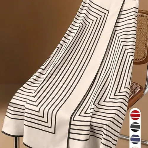 Geometric Striped A-Line Skirt, High Waist Printed Skirt, Vintage Office Style, Minimalist Design, Casual Spring Fall Skirt, Casual Fashion Skirt, Ff2650