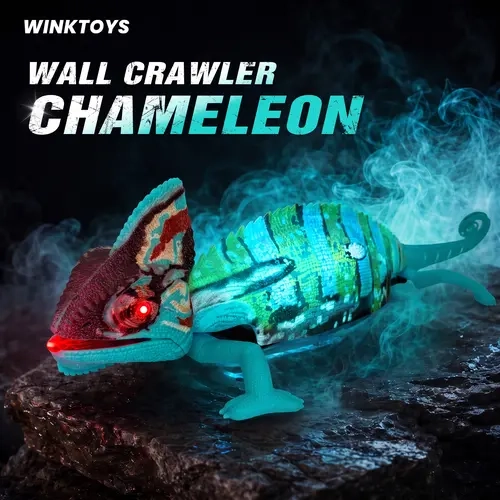 Wall Crawler Chameleon, 2026 NEW Winktoy Remote Control Toy, Bio-Inspired Design, LED Glowing Body, 360° Spin, Animal Robot Toy, Fun Indoor Toy, Gift Idea, Party Toy, Cool Gifts, Family Fun, gecko, Electric Lizard Toy