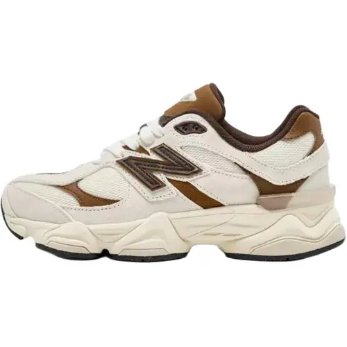 NEW BALANCE 9060 'Brown Sugar Latte' Youth Girls' Retro Round Toe Lace-Up Solid Rubber Sneakers - Shoes for Women, Walking Running Sneakers, Sporty Running Shoes, Back to School Footwear