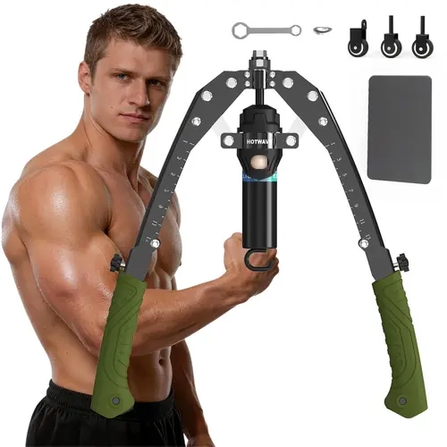 HOTWAVE Twister Chest Trainer Arm Exerciser & Arm Strength Trainer - Adjustable 22-440lbs Core, Tricep Workout Equipment with Ab Roller Wheel, Home Gym Exercise Equipment for Men Women,Back To School