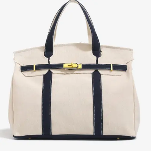 Women's 2026 New Fashionable Colorblock Canvas Tote - Elegant Commuter Bag, Casual Everyday Purse, Distressed Lightweight Roomy Handbag for Women, Gifts Option