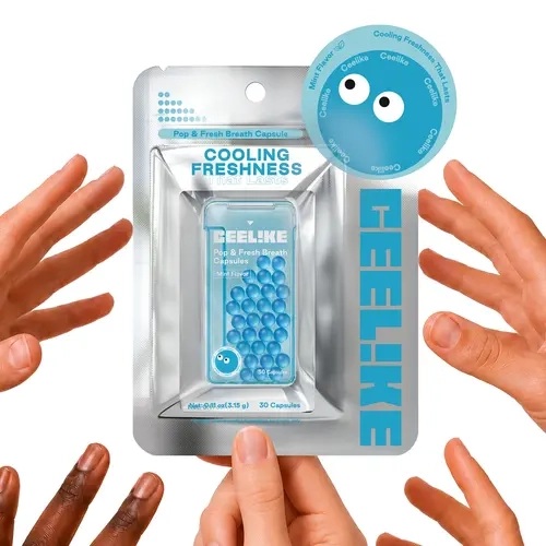 CEELIKE Pop & Fresh Breath Capsules - Fresh Mint Flavor Chewable Mouthwash Alternative Teeth Cleaner for Adults, Long-Lasting Breath, Oral Cleansing, Dental & Smile Care, Multiple Packs Option, No Liquid Hassle