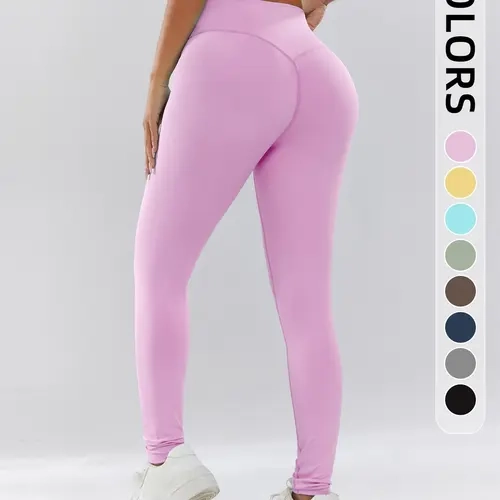 Women's High-Waisted Butt-Lift Yoga Pants, Moisture-Wicking Fabric, Fitness Running Training Tight, Compression Leggings, Comfortable Fashion Sportswear, Comfy Yoga Pants, Fitness Bottoms