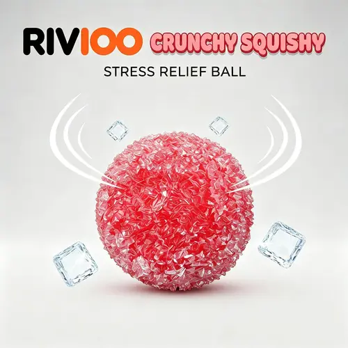 RIVIOO Crystal Ice Cube Squishy Stress Ball, Indoor Leisure Relax Equipment, Soft Sensory Squeeze Fidget Device for Desk, Home & Daily Stress Release  >
