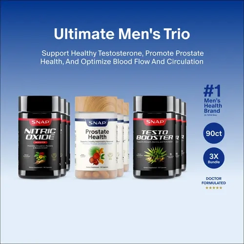 3x "Big Boy Bundle" Ultimate Men's Health & Vitality - Testo Booster + Prostate Health + Nitric Oxide Booster - Supports Testosterone Production - D-Aspartic Acid & 14 Plants - Boost Blood Flow & Stamina - Muscle Mass & Performance Booster