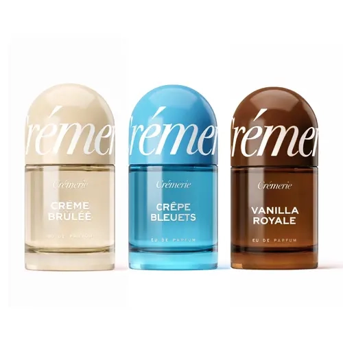 Cremerie Gourmand Perfume Gift Set for Women, 3 x 50ml Eau de Parfum Trio, Vanilla Royale, Creme Brulee & Crepe Bleuets, Sweet Vanilla, Caramel, Blueberry Scents