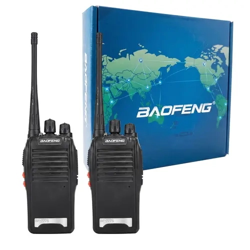 Alervites BF-777S Rechargeable Reliable Analog Long-Range Walkie Talkies (2 Units) - Adults' Outdoor Gear, 3 km Range, IPX4 Water Resistance, Lithium Ion Batteries Packed Separately, Flashlight, Simple Operation for Outdoor Camping, Warehouse Security