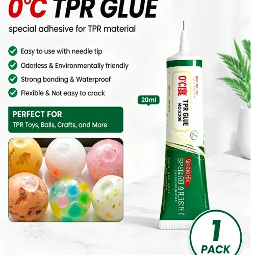 20ML TPR Soft Gel Adhesive, Colorless Transparent Eco-Friendly Syringe Design, 0° TPR Glue, Water Resistant, Fast Drying, Surface Dry in 2-10 Minutes, Room Temp Seal, Soft Flexible Seal