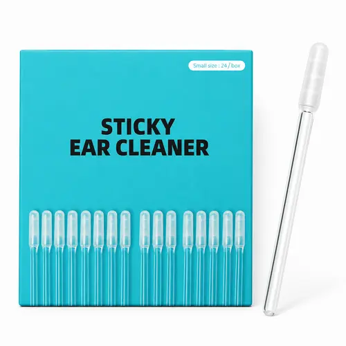 Reusable Natural Resin-Tip Ear Cleaner - Hygienic Cleaning Earwax Removal Tool with Individually Packed Cap, 1 Stick, Portable Storage Case, No Wet Use, Lightweight Beauty Accessory for Visible Dry Earwax Debris (Clean Properly for Reuse)