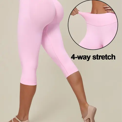 GYMER SoftMotion High Waisted Capri Leggings Straight Waistband Capri Leggings Women Yoga Pants Casual Athletic Lounge Activewear Womenswear