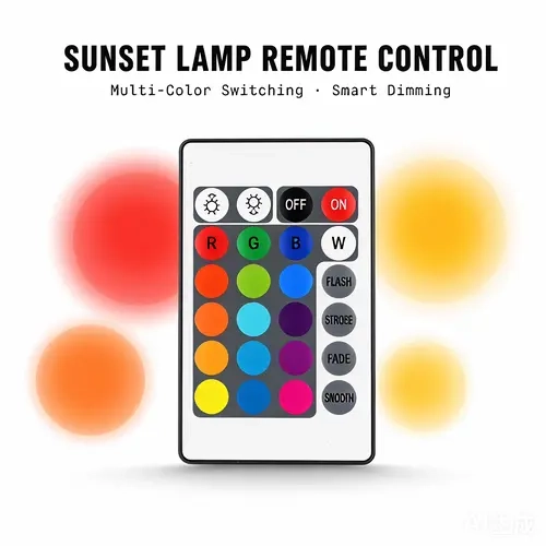 Plastic Replacement Lamp Control for Shop-Exclusive RGB Sunset Lamp, Wireless Color Adjustment, Smart Brightness Ctrl, Remote Control Home Improvement Lighting Accessory