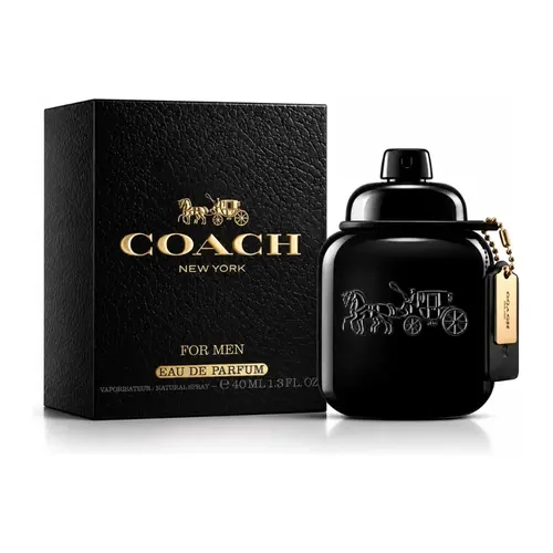 Coach New York for Men Travel Size Woody Amber Eau de Parfum (1.3 oz) - Mens Gifts Option for Boyfriend's Birthday - Cologne with Bergamot, Geranium, Vetiver