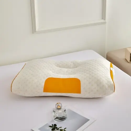 【Only 1 Gift Per Customer】【Random Color】Soft Knd itteMassage Neck Couple Pillow Adjustable Ergonomic Orthopedic Contour Support High Quality Pillow Core Removable Cover for Sleeping Comfort