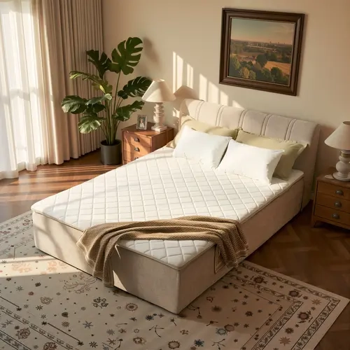 【Deals For You】OVIOS Queen Hybrid Mattress with Bed Frame & Removable Upholstered Headboard, Complete Bed in One Box, No Assembly Required, Medium Firm Memory Foam & Pocket Springs, Motion Isolation, CertiPUR-US Certified