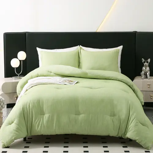 【Sohochic】DOWNCOOL Cationic 3-Piece Kingsize Bedding Set, Boxed Bedroom Bundle, All-Season Cationic Dyed Bed Comforter Set with 1 Comforter & Envelope Closure Pillow Shams, Comfy Cozy Bedding Collections