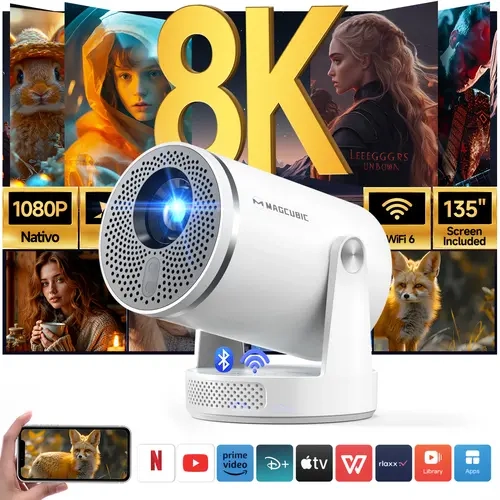 HY320Pro Auto Focus Projector, Native 1080P 400ANSI, Android 14, Google Assistant, WiFi 6, BT5.4 Bluetooth, Portable Home Theater Projector with USB, Screen, Audio for Movies, Gaming #tiktokshopstockup