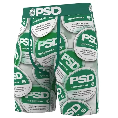 PSD Mens Wintergreen Boxer Brief - Standard Length 7 Inch Inseam, Soft and Breathable Poly Blend Fabric