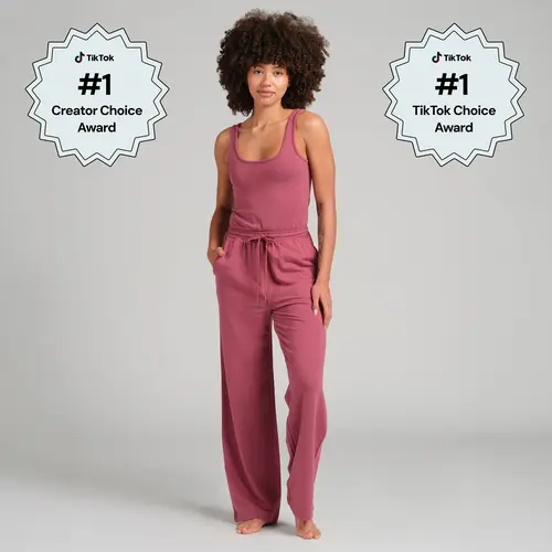 Comfrt | Luxe Terry Jumpsuit | Soft French Terry Straight Leg Jumpsuit Women One Piece