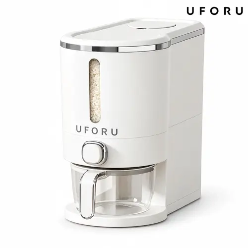 UFORU 11 lb insect-proof sealed rice dispenser with measuring cup — moisture-resistant plastic material; suitable for soybeans, corn, grains, pet food, cat food, and dog food; a sealed grain storage container ideal for kitchens and pantry areas.dealsforyo