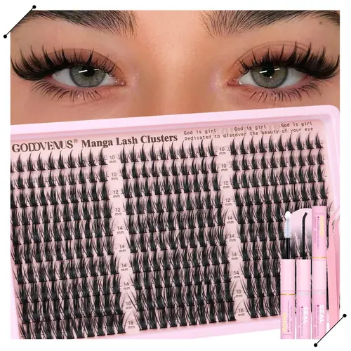 【S】Goddvenus Dolleyelook Lash Clusters 10-16mm Cluster Eyelash Natural 300 Pcs Eyelash Clusters