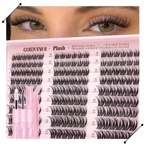 【S】Goddvenus Pluushlash Clusters 10-16mm Lightweight Eyelash Extensions for Daily Makeup Natural Blend